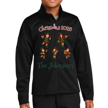Playful Christmas Elf Family Kids Jacket Front
