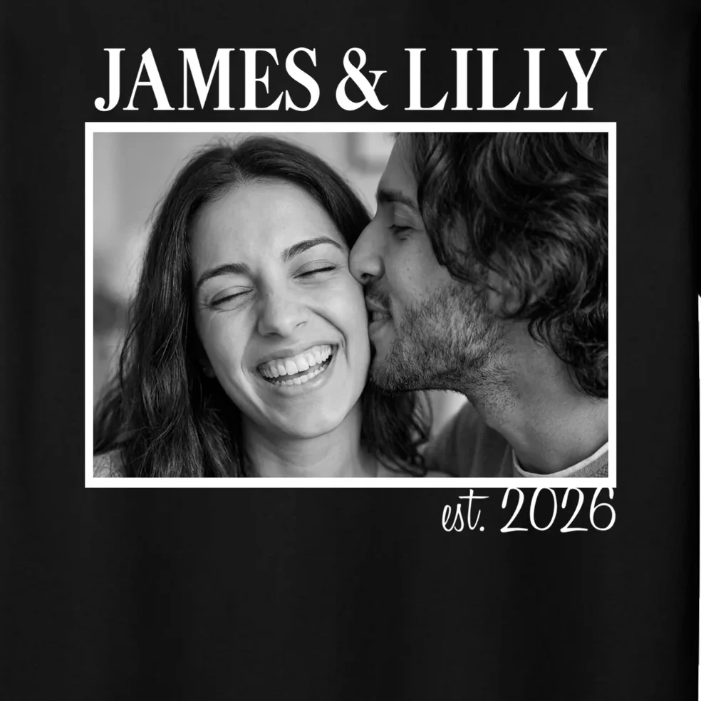 Personalized Couple Gift with Custom Photo Men's Pajamas Vintage Style Engagement or Anniversary Gift - Front - Close-up