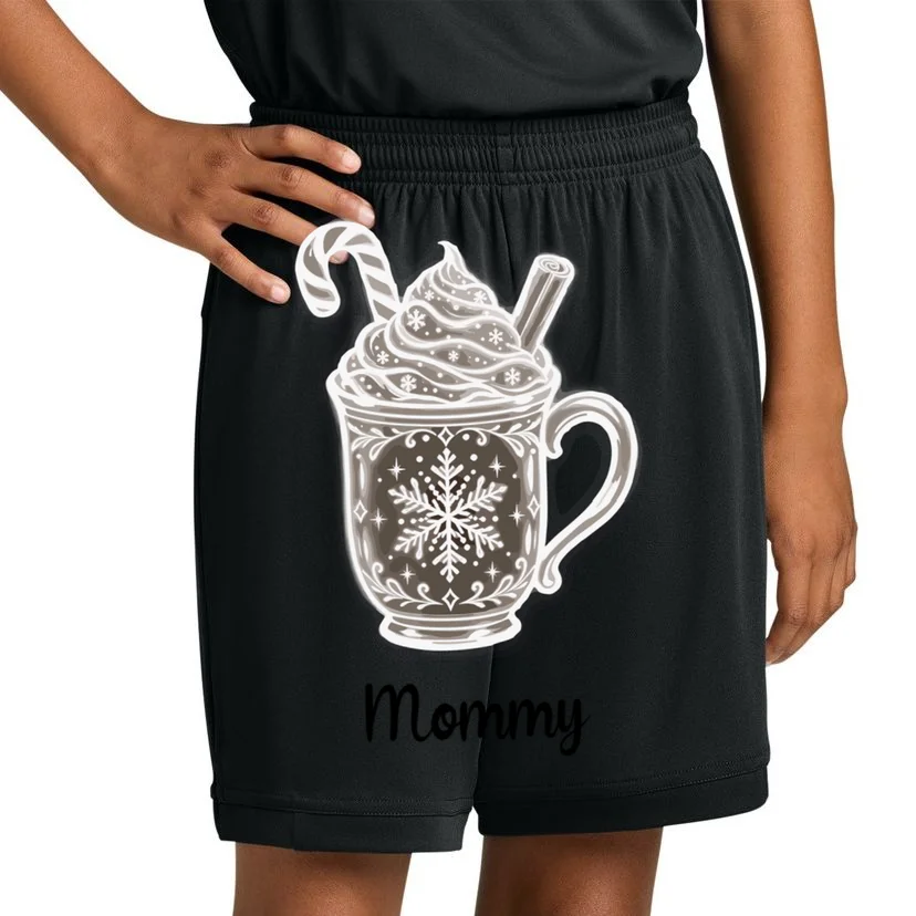 Personalized Christmas Morning Club Family Graphic Kids Shorts - Front 1