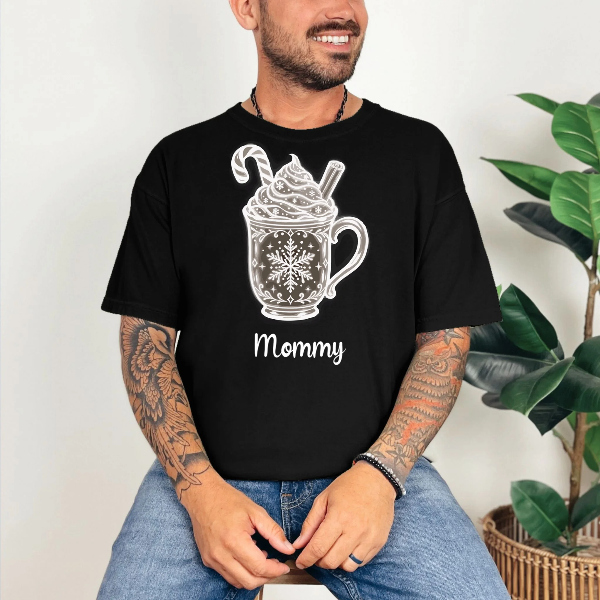 Personalized Christmas Morning Club Family Graphic Comfort Colors Unisex T-Shirt - Front 2