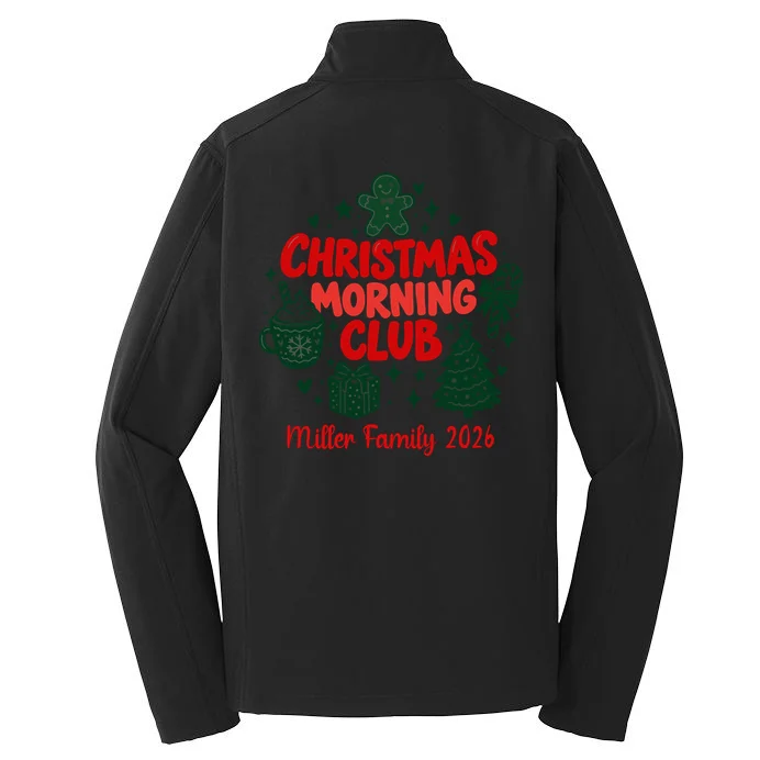 Personalized Christmas Morning Club Family Graphic Men's Soft Jacket - Back - Close-up