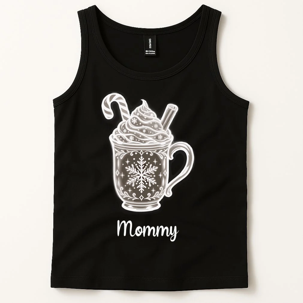 Personalized Christmas Morning Club Family Graphic Men's Tank Top - Front 1