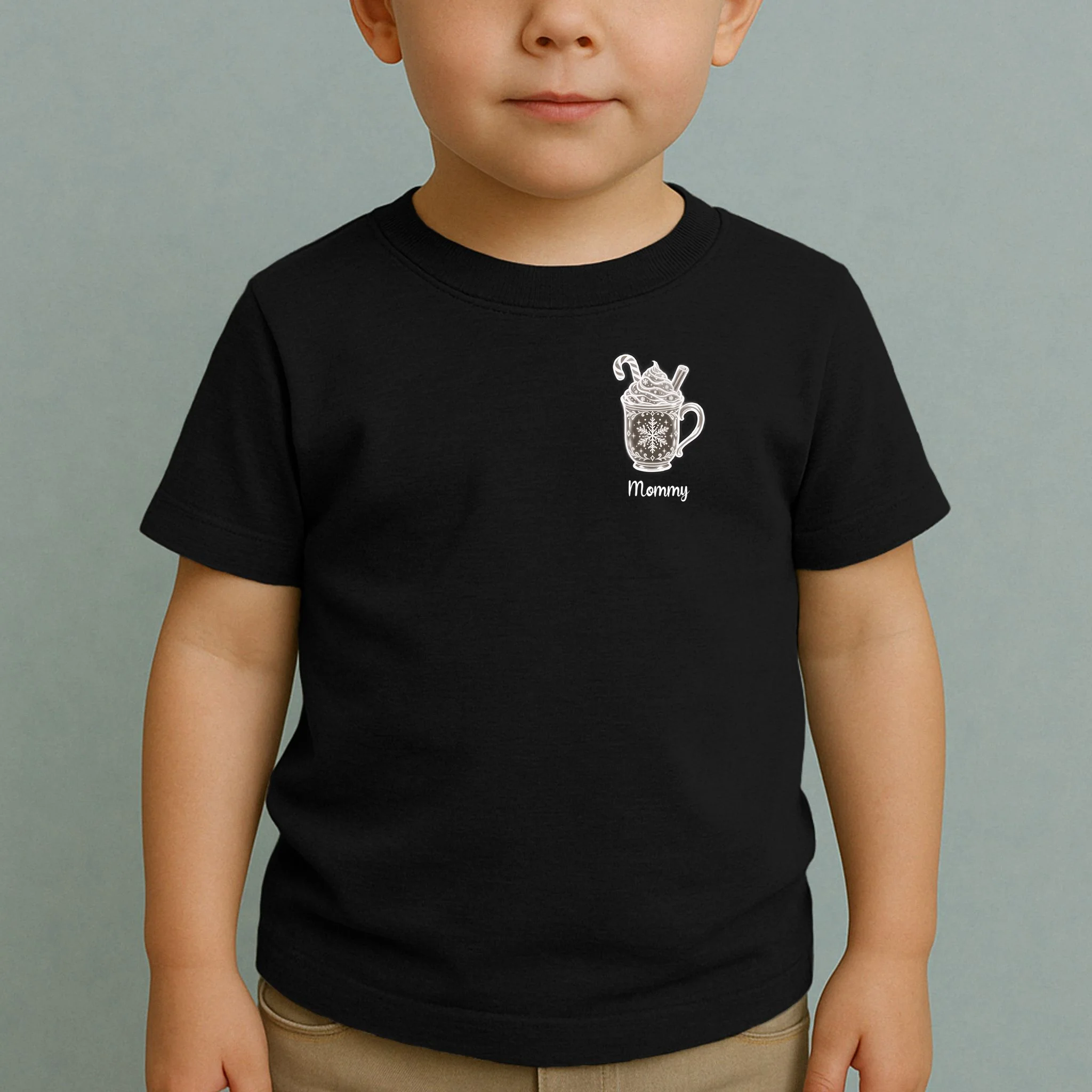 Personalized Christmas Morning Club Family Graphic Toddler T-Shirt - Front 1