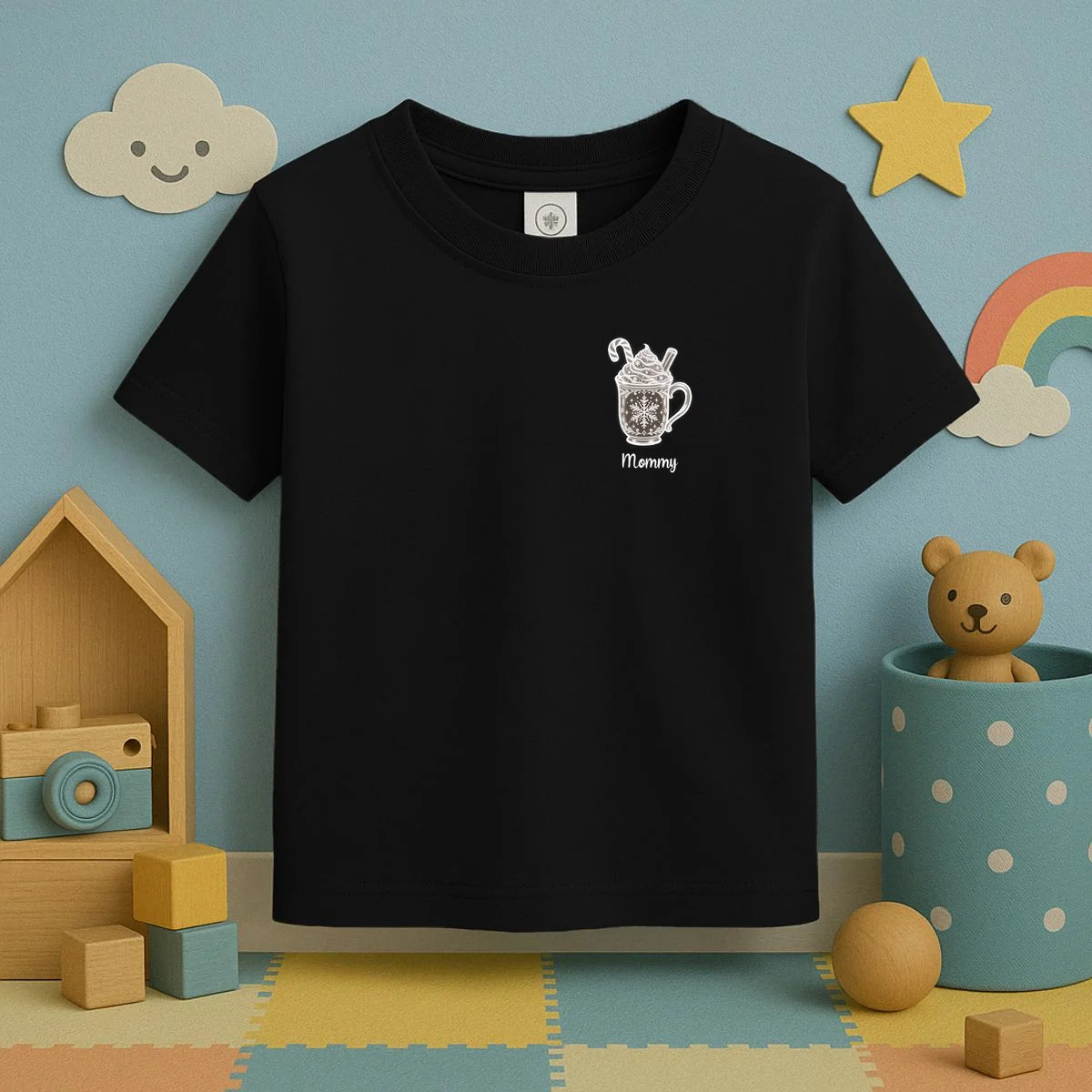Personalized Christmas Morning Club Family Graphic Toddler T-Shirt - Front 2