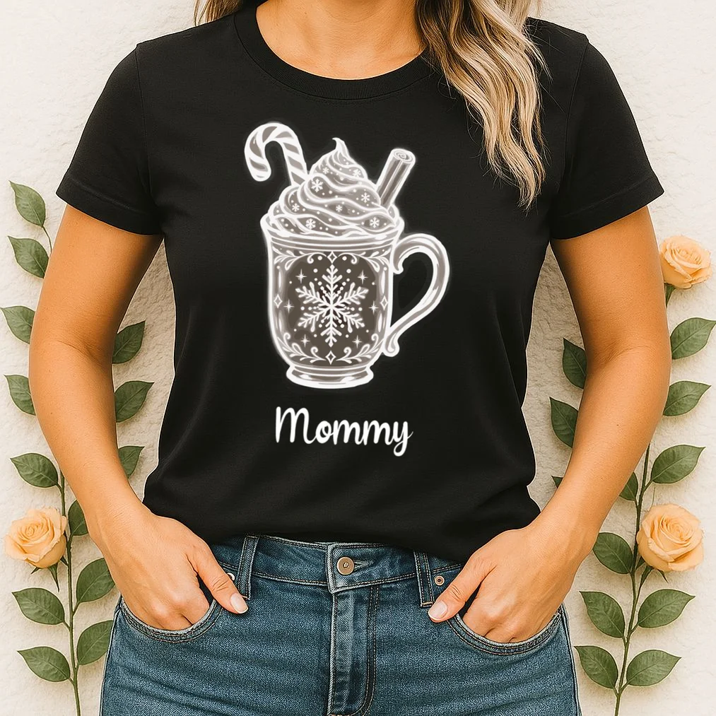 Personalized Christmas Morning Club Family Graphic Women's T-Shirt - Front 1