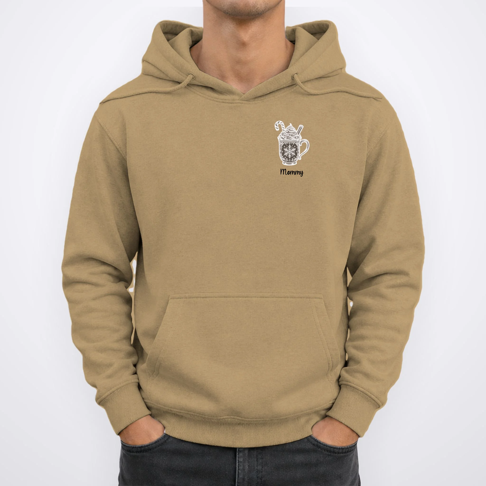 Personalized Christmas Morning Club Family Graphic Men's Hoodie - Front 1