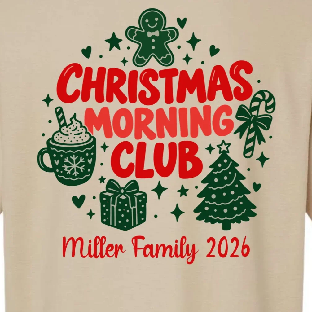 Personalized Christmas Morning Club Family Graphic Men's Polo - Back - Close-up
