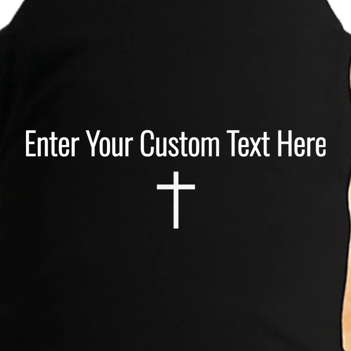Personalized Custom Text Bible Verse Christianity Minimalist Cross Doggie Tank - Front - Close-up