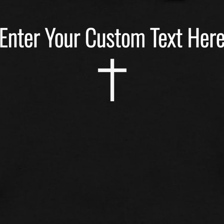 Personalized Custom Text Bible Verse Christianity Minimalist Cross Men's Hoodie - Front - Close-up
