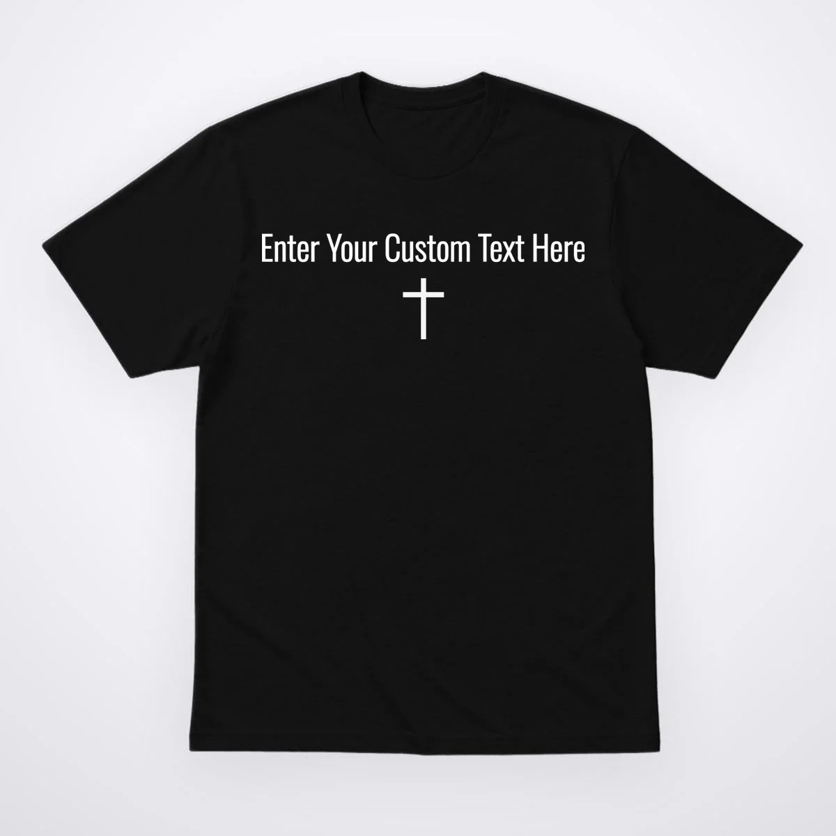 Personalized Custom Text Bible Verse Christianity Minimalist Cross Men's T-Shirt - Front
