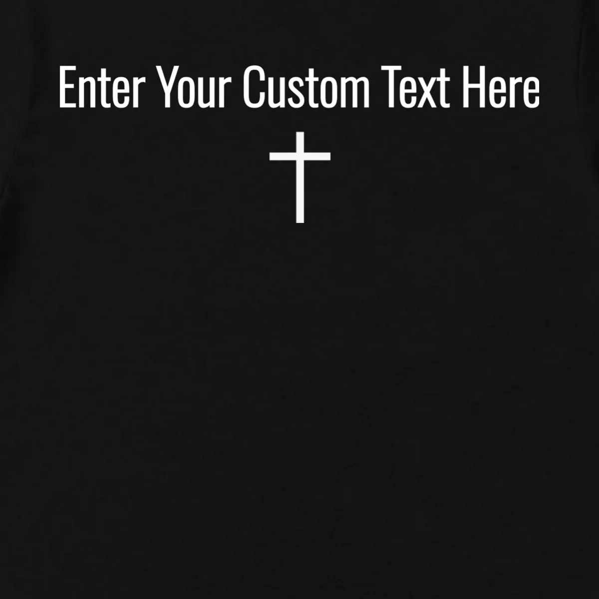 Personalized Custom Text Bible Verse Christianity Minimalist Cross Men's T-Shirt - Front - Close-up