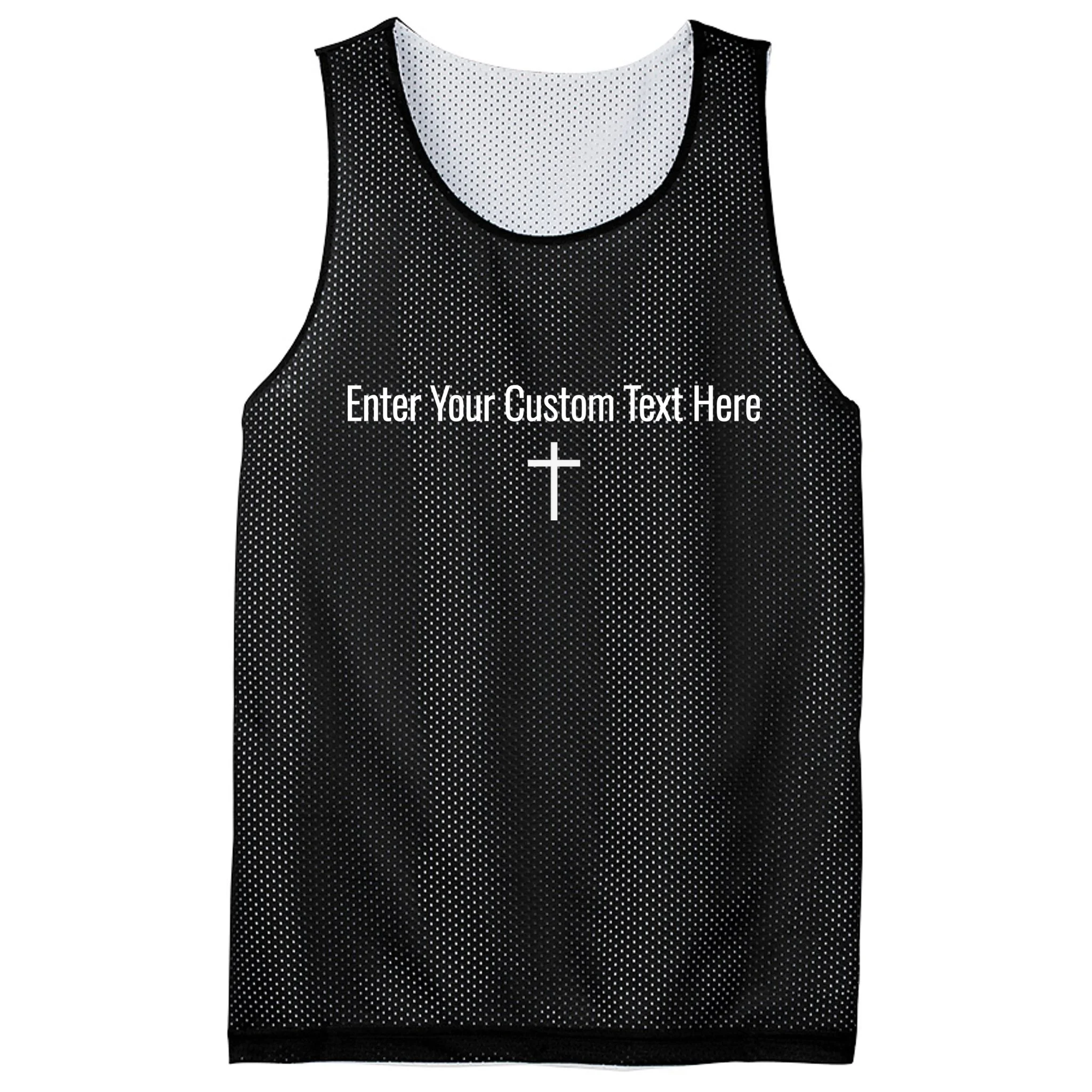 Personalized Custom Text Bible Verse Christianity Minimalist Cross Men's Basketball Jersey - Front