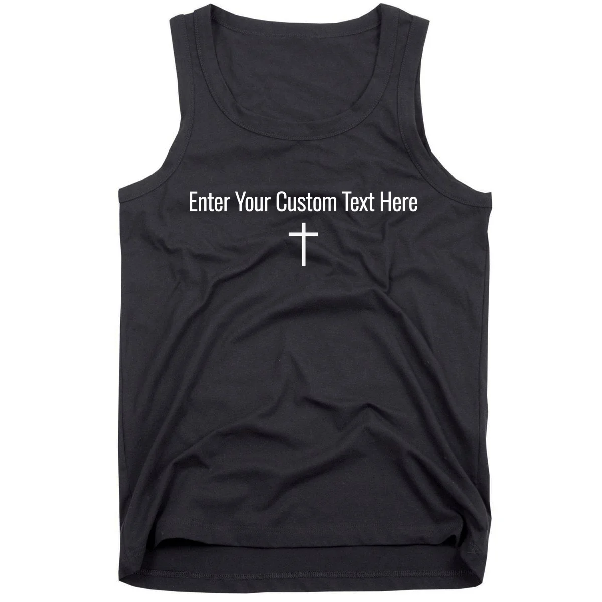 Personalized Custom Text Bible Verse Christianity Minimalist Cross Tank Top - Front