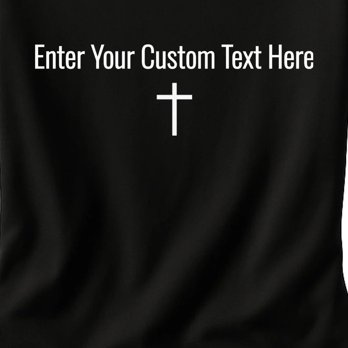 Personalized Custom Text Bible Verse Christianity Minimalist Cross Women's T-Shirt - Front - Close-up