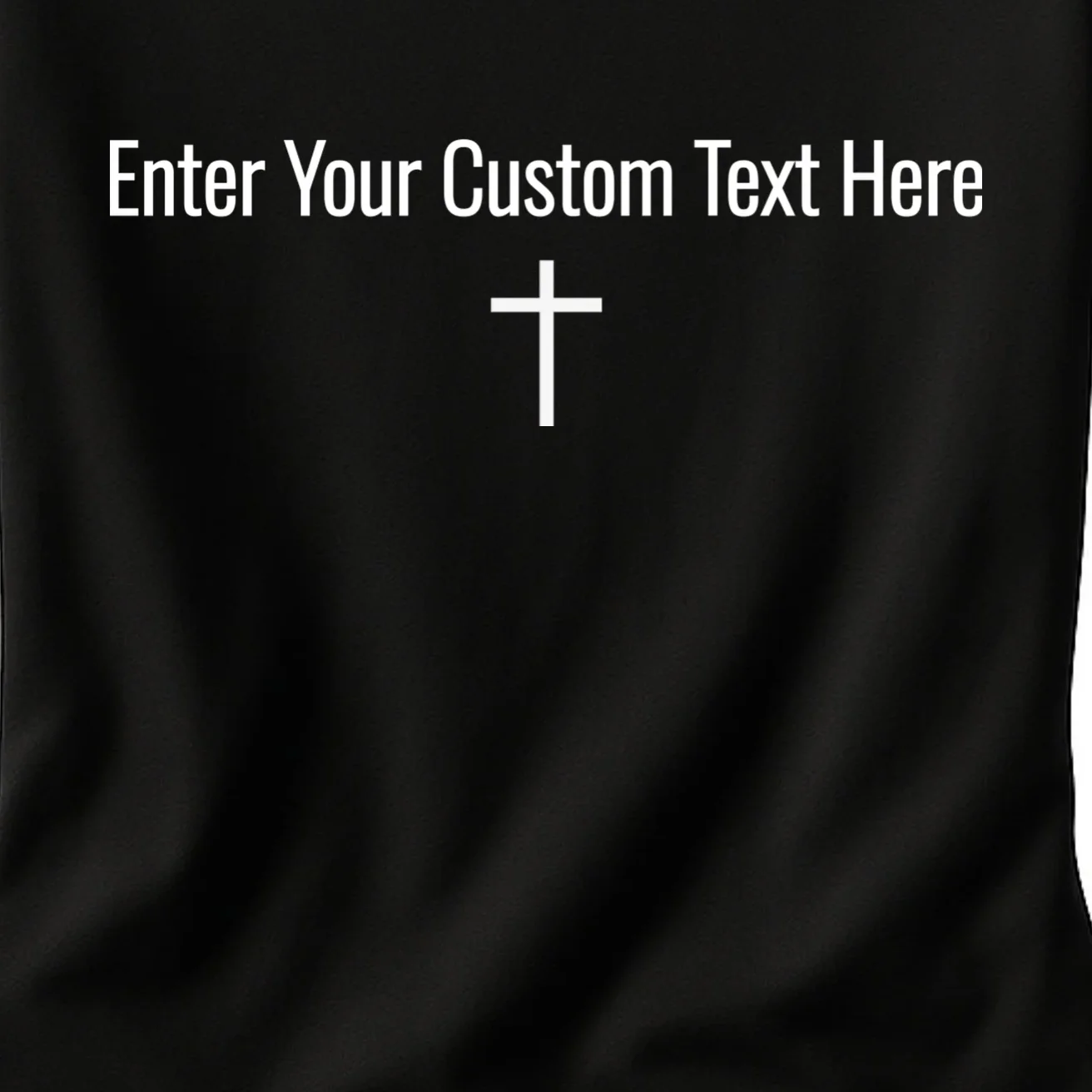 Personalized Custom Text Bible Verse Christianity Minimalist Cross Women's T-Shirt - Front - Close-up