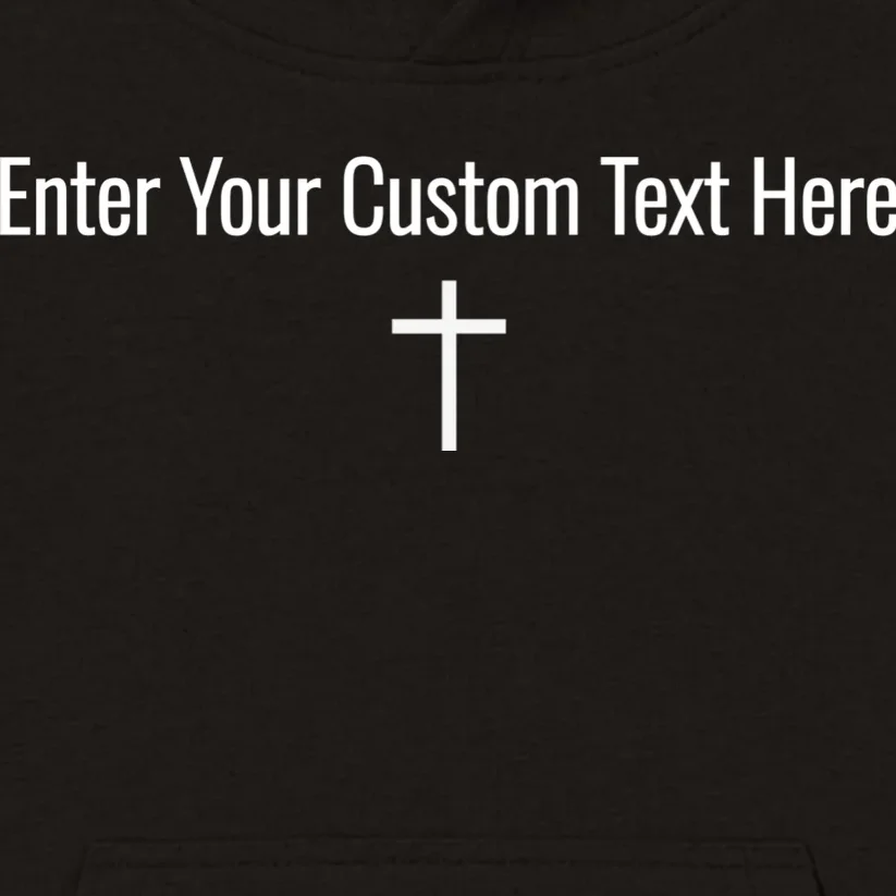 Personalized Custom Text Bible Verse Christianity Minimalist Cross Kids Hoodie - Front - Close-up