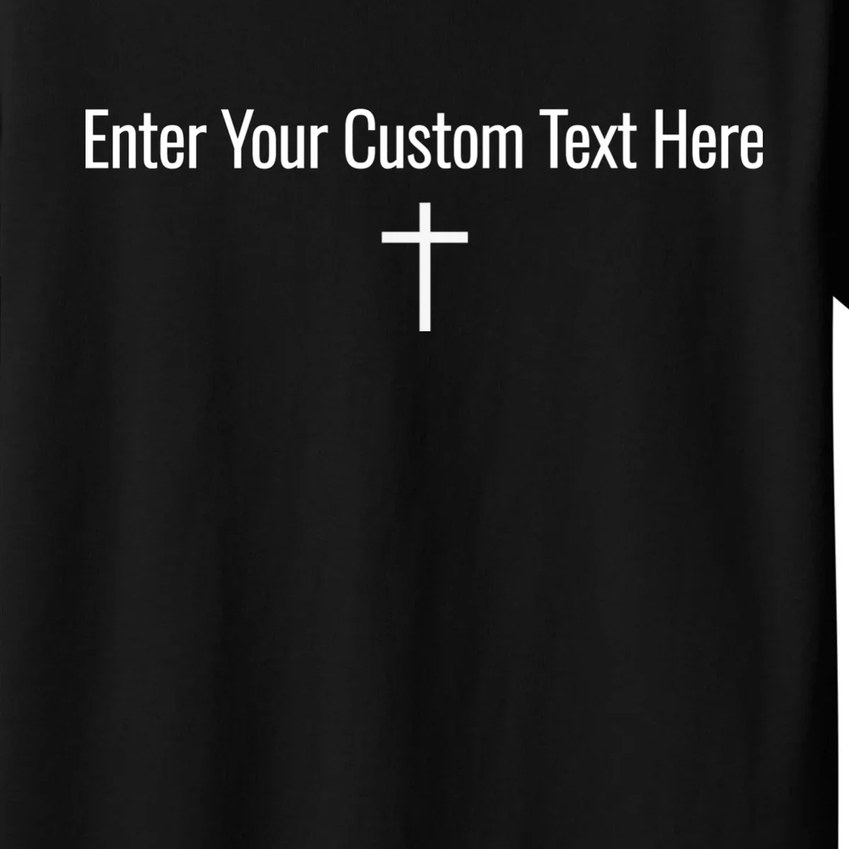 Personalized Custom Text Bible Verse Christianity Minimalist Cross Kids T-Shirt - Front - Close-up