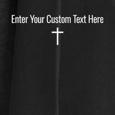 Personalized Custom Text Bible Verse Christianity Minimalist Cross Women's Cardigan - Front - Close-up