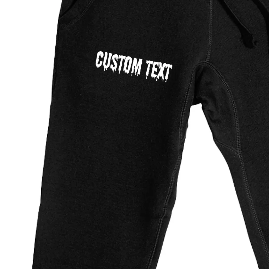 Personalized Custom Text – Stylish Font - Make your own Men's Sweatpants - Front - Close-up