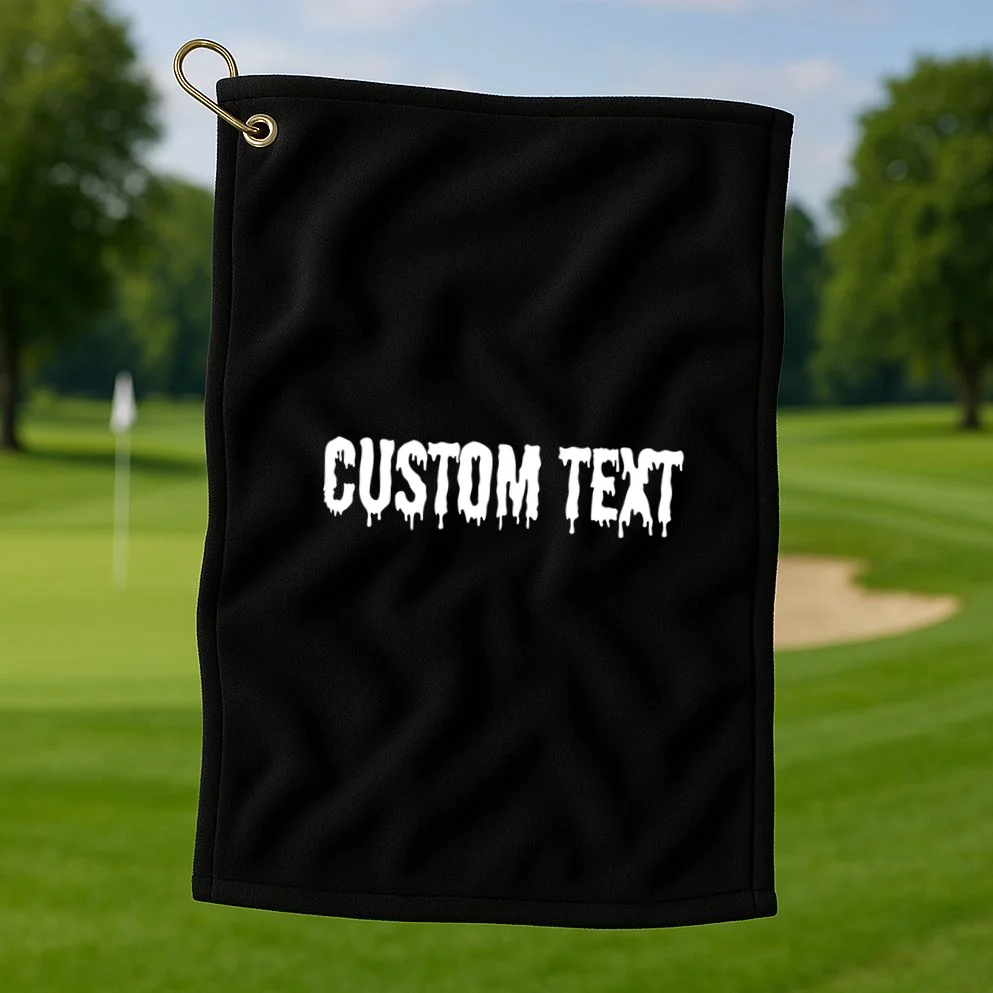 Personalized Custom Text – Stylish Font - Make your own Golf Towel - Front 1