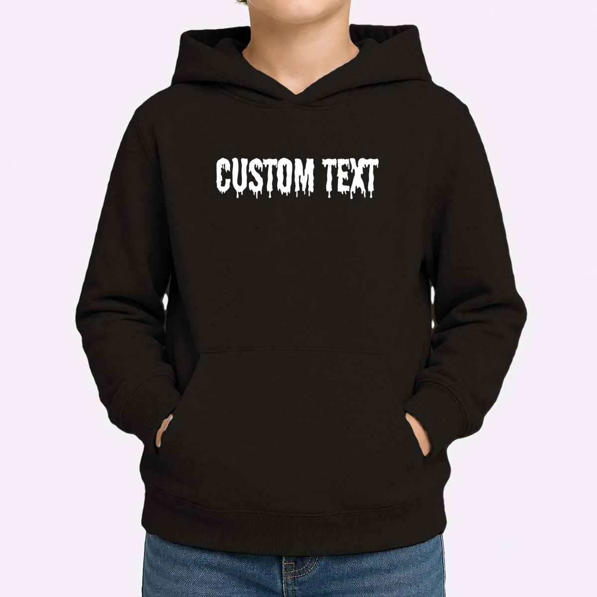 Personalized Custom Text – Stylish Font - Make your own Kids Hoodie - Front 1