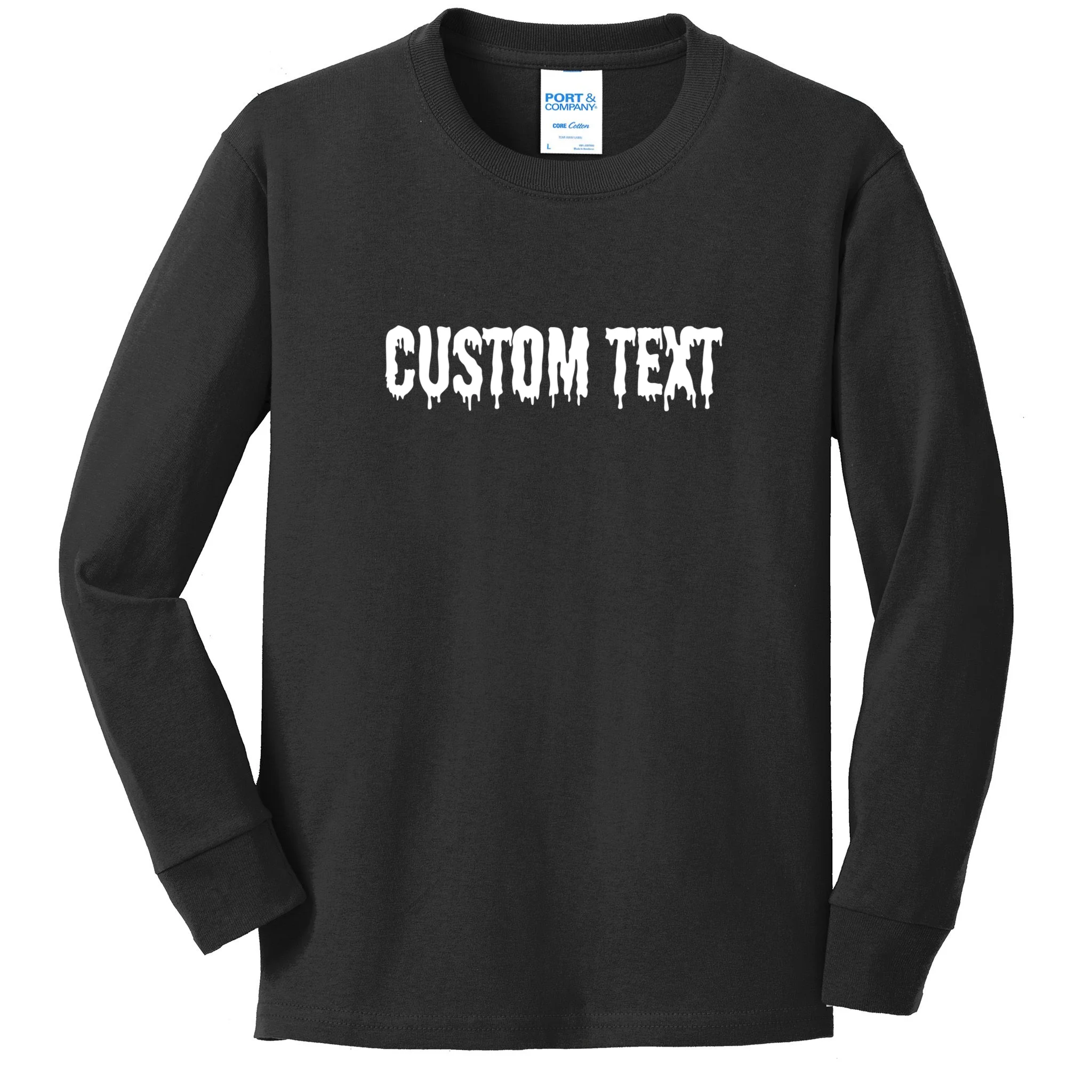 Personalized Custom Text – Stylish Font - Make your own Kids Long Sleeve Shirt - Front