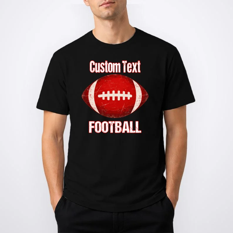 Personalized Football Design – Custom Text & Vintage Football Graphic Men's T-Shirt - Front 1