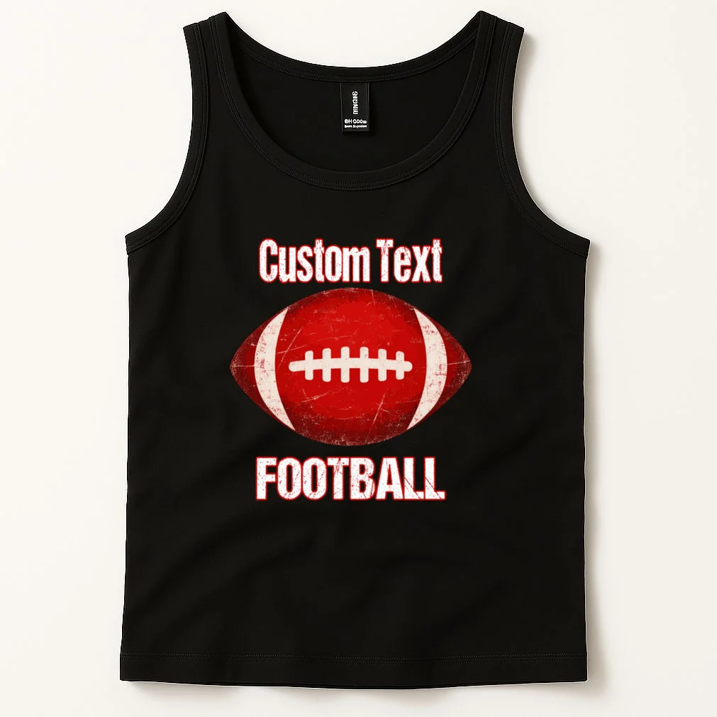 Personalized Football Design – Custom Text & Vintage Football Graphic Men's Tank Top - Front 1