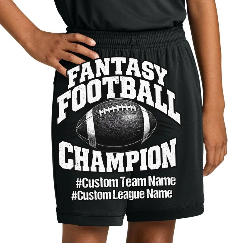Personalized Fantasy Football – Custom Team & League Name Champion Kids Shorts - Front 1