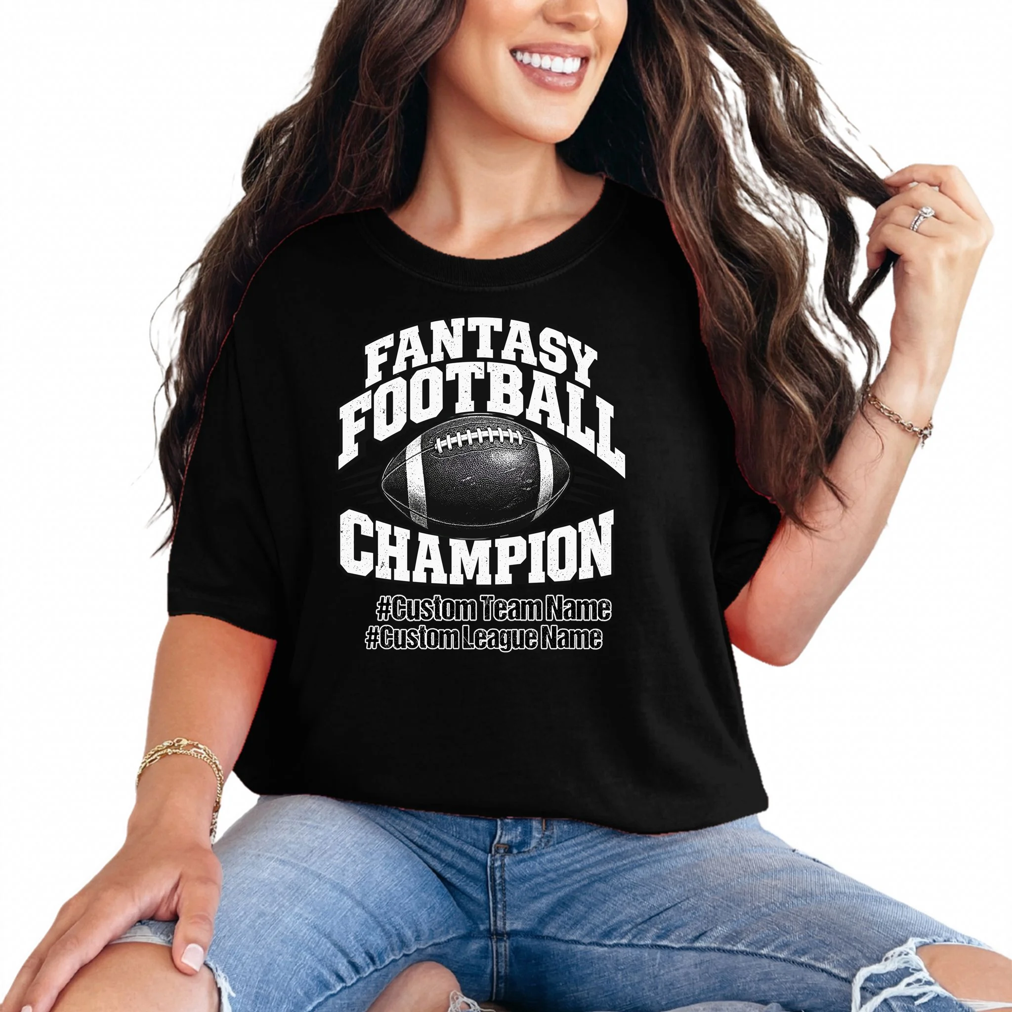 Personalized Fantasy Football – Custom Team & League Name Champion Comfort Colors Unisex T-Shirt - Front