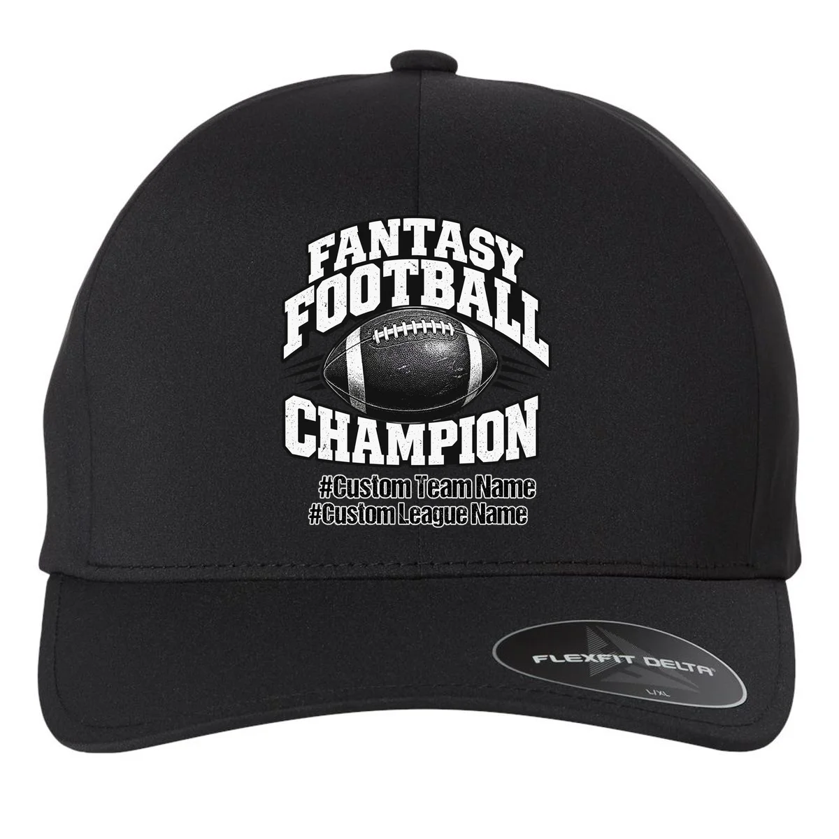 Personalized Fantasy Football – Custom Team & League Name Champion Flexfit Men's Snapback Hat - Front