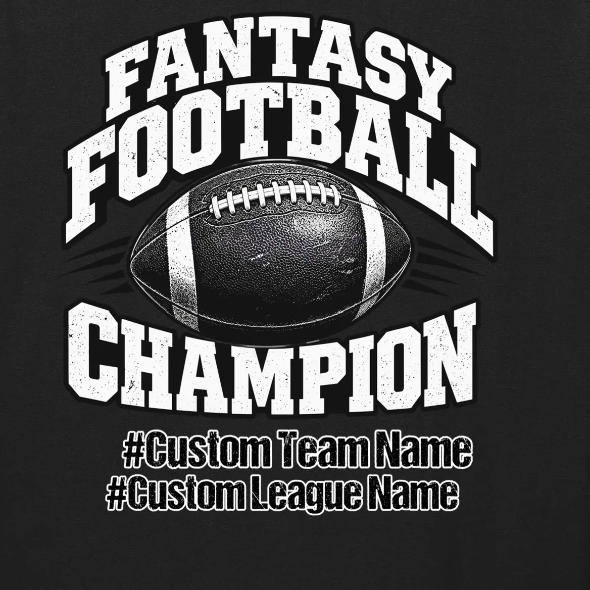 Personalized Fantasy Football – Custom Team & League Name Champion Men's Long Sleeve Shirt - Front - Close-up