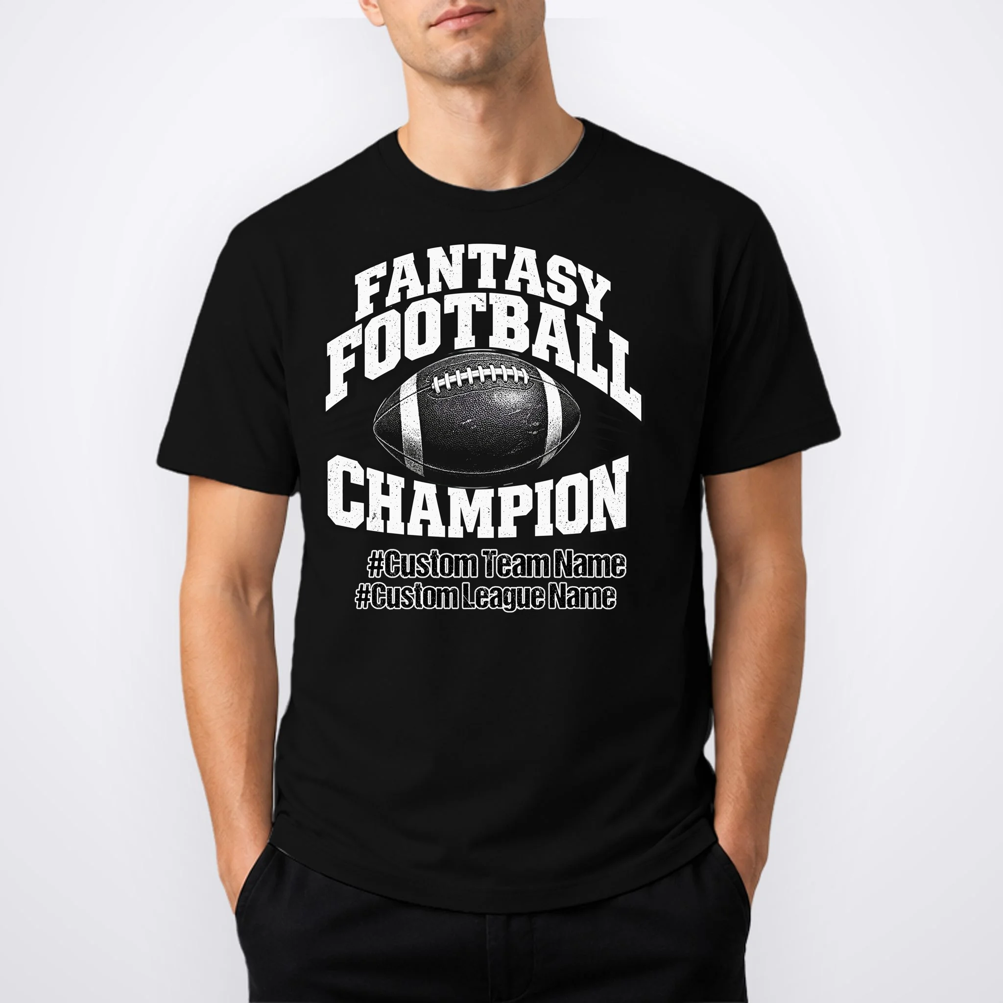 Personalized Fantasy Football – Custom Team & League Name Champion Men's T-Shirt - Front 1