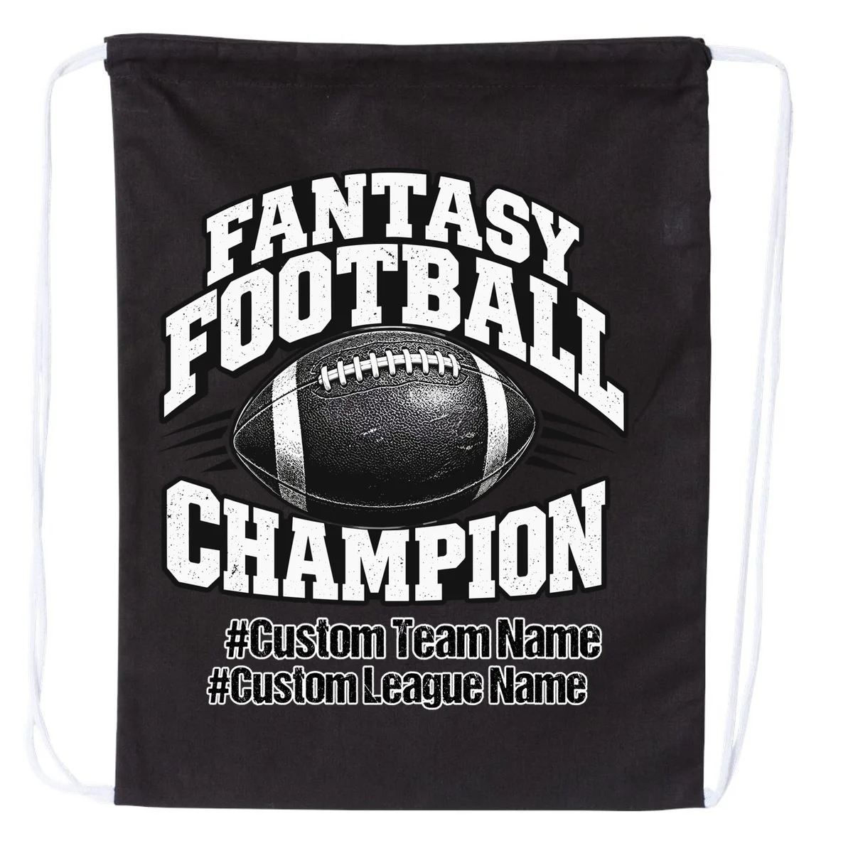 Personalized Fantasy Football – Custom Team & League Name Champion Drawstring Bag - Front