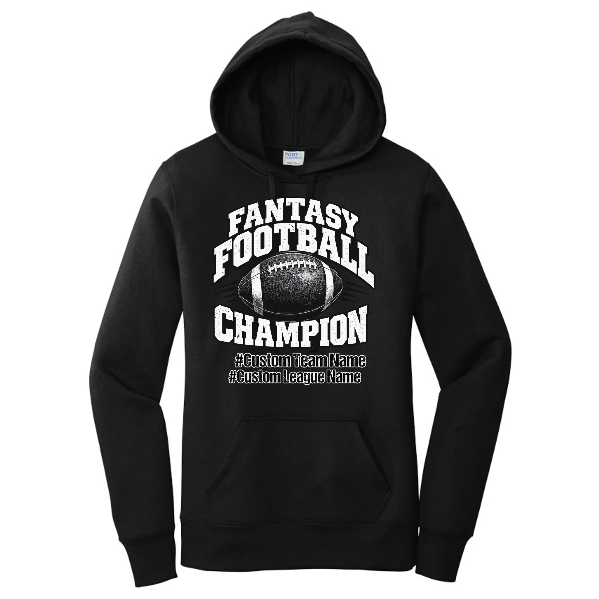 Personalized Fantasy Football – Custom Team & League Name Champion Women's Pullover Hoodie - Front