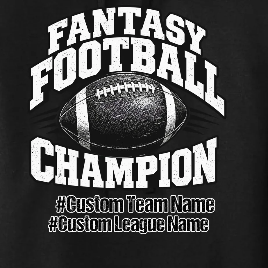 Personalized Fantasy Football – Custom Team & League Name Champion Women's Pullover Hoodie - Front - Close-up