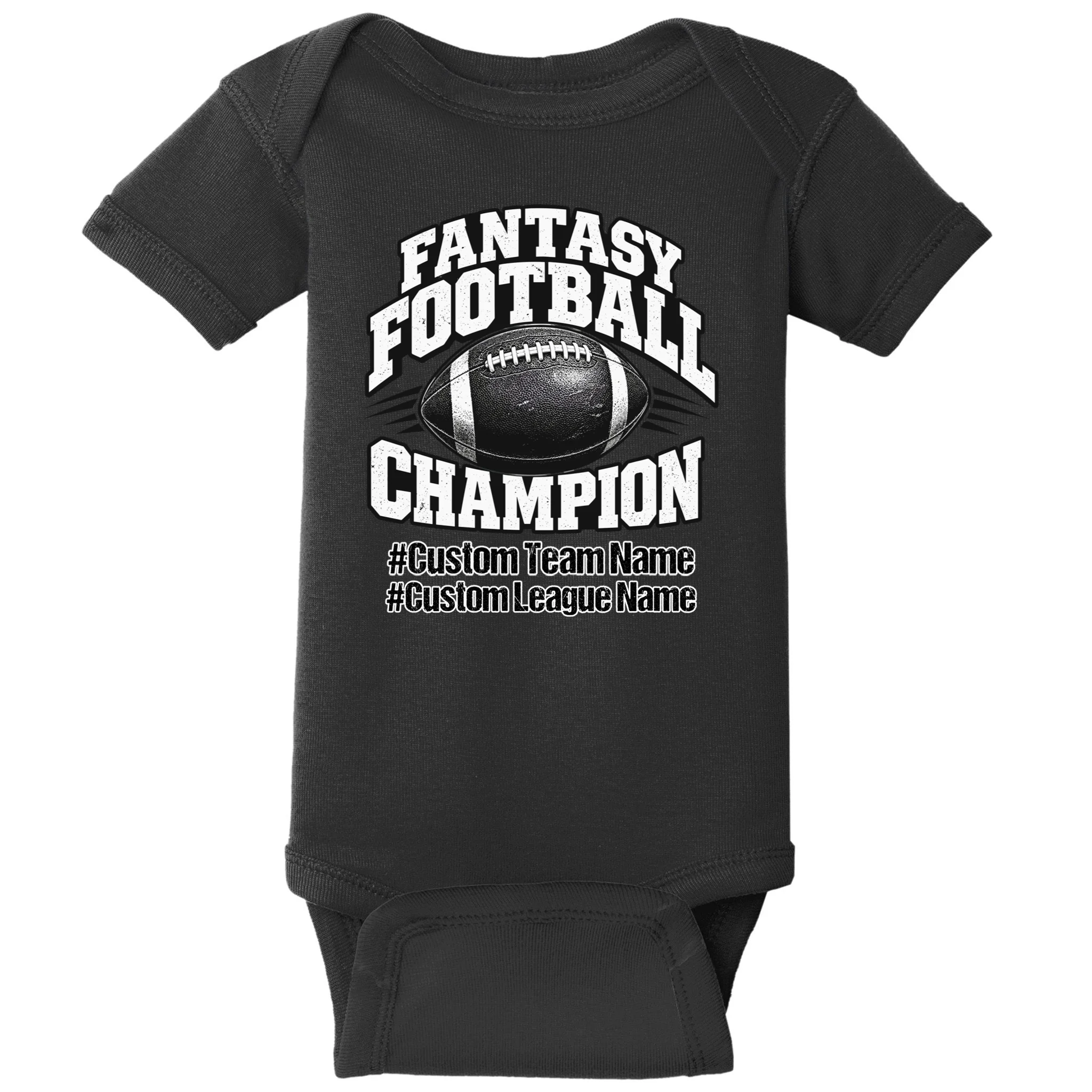Personalized Fantasy Football – Custom Team & League Name Champion Baby Bodysuit Front