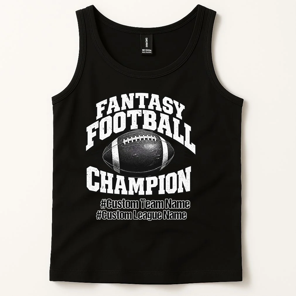 Personalized Fantasy Football – Custom Team & League Name Champion Men's Tank Top - Front 1