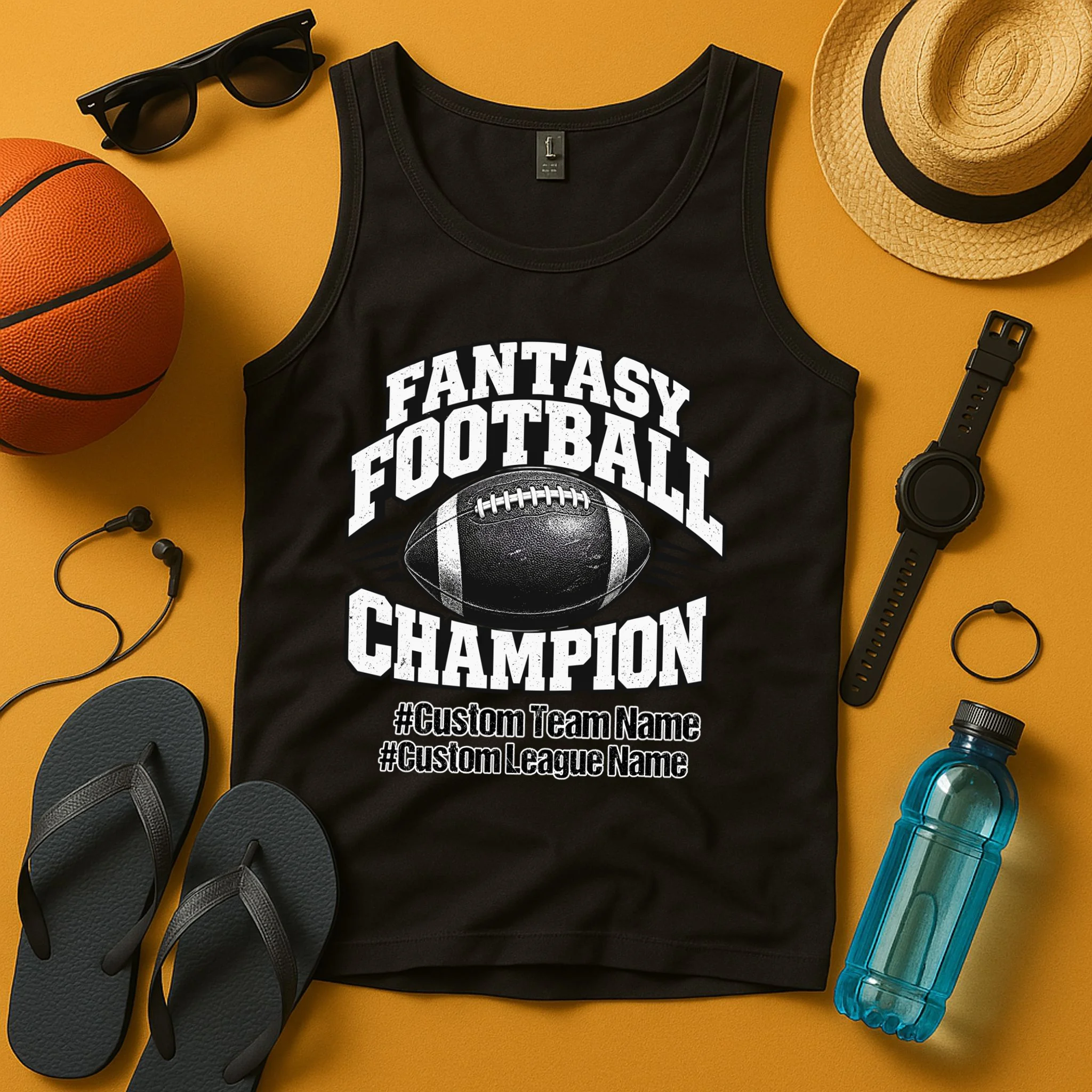 Personalized Fantasy Football – Custom Team & League Name Champion Men's Tank Top - Front 3