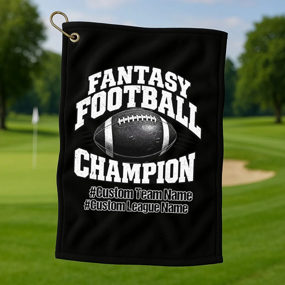 Personalized Fantasy Football – Custom Team & League Name Champion Golf Towel - Front 1
