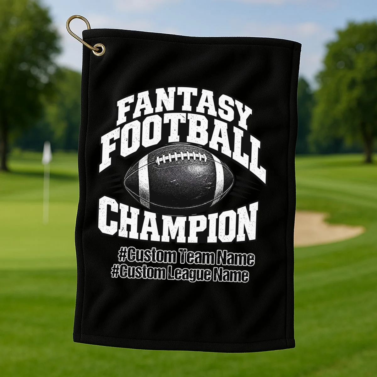 Personalized Fantasy Football – Custom Team & League Name Champion Golf Towel - Front 1