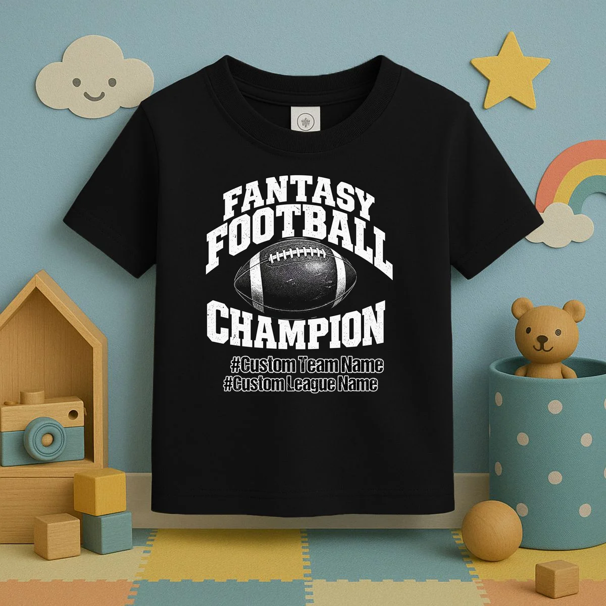 Personalized Fantasy Football – Custom Team & League Name Champion Toddler T-Shirt - Front 2