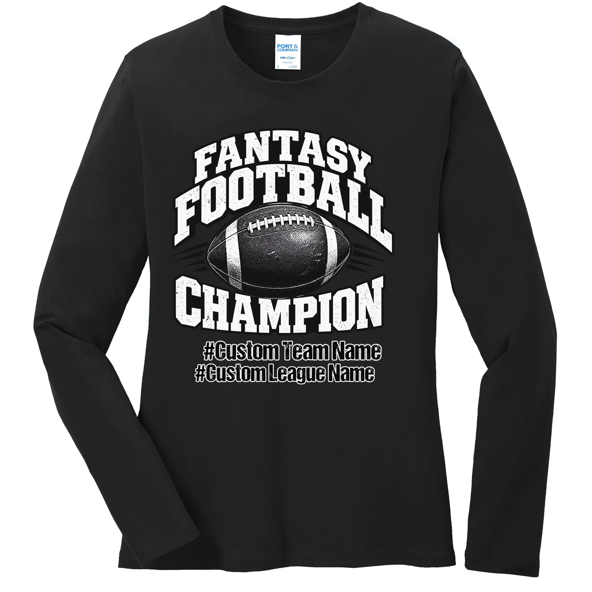 Personalized Fantasy Football – Custom Team & League Name Champion Women's Long Sleeve Shirt - Front