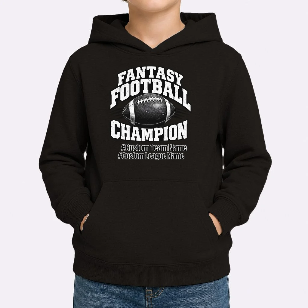 Personalized Fantasy Football – Custom Team & League Name Champion Kids Hoodie - Front 1
