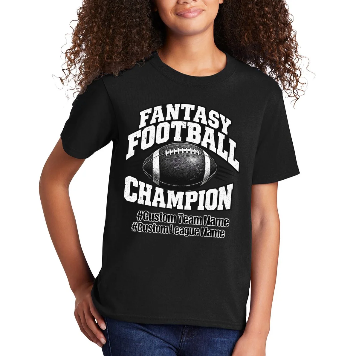 Personalized Fantasy Football – Custom Team & League Name Champion Kids T-Shirt - Front 1