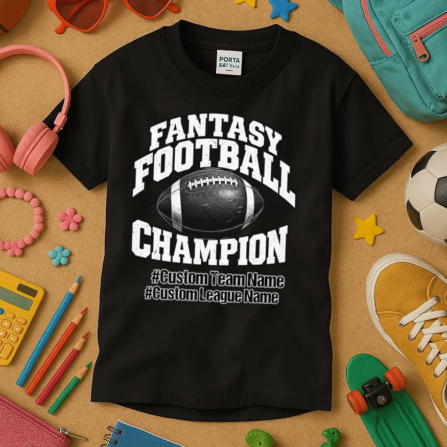 Personalized Fantasy Football – Custom Team & League Name Champion Kids T-Shirt - Front 2