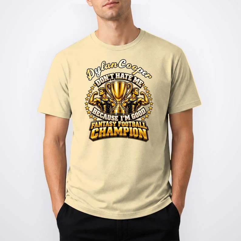 Personalized Fantasy Football Champion Shirt – Custom Name & Team Victory Design Men's T-Shirt - Front 1