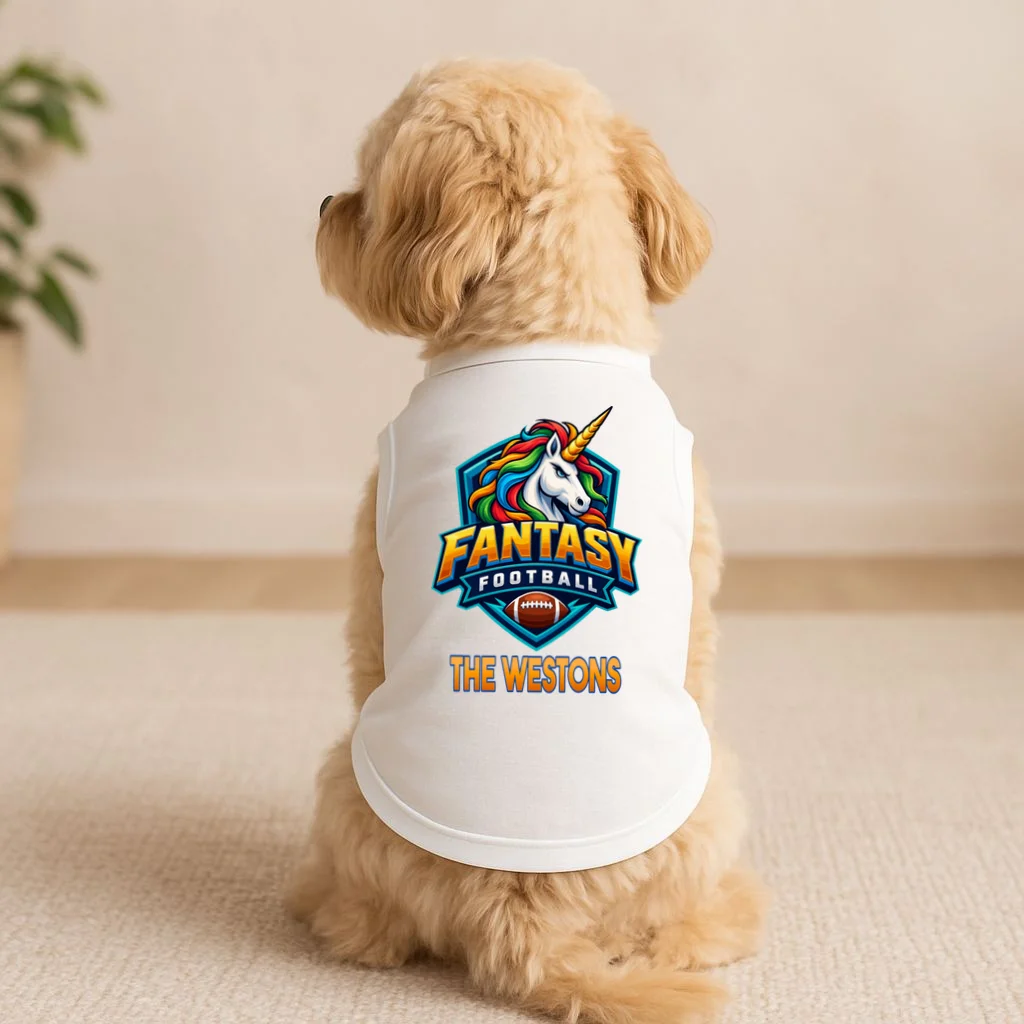 Personalized Fantasy Football Design – Custom Team Name & Fantasy League Graphic Doggie Tank - Front 1