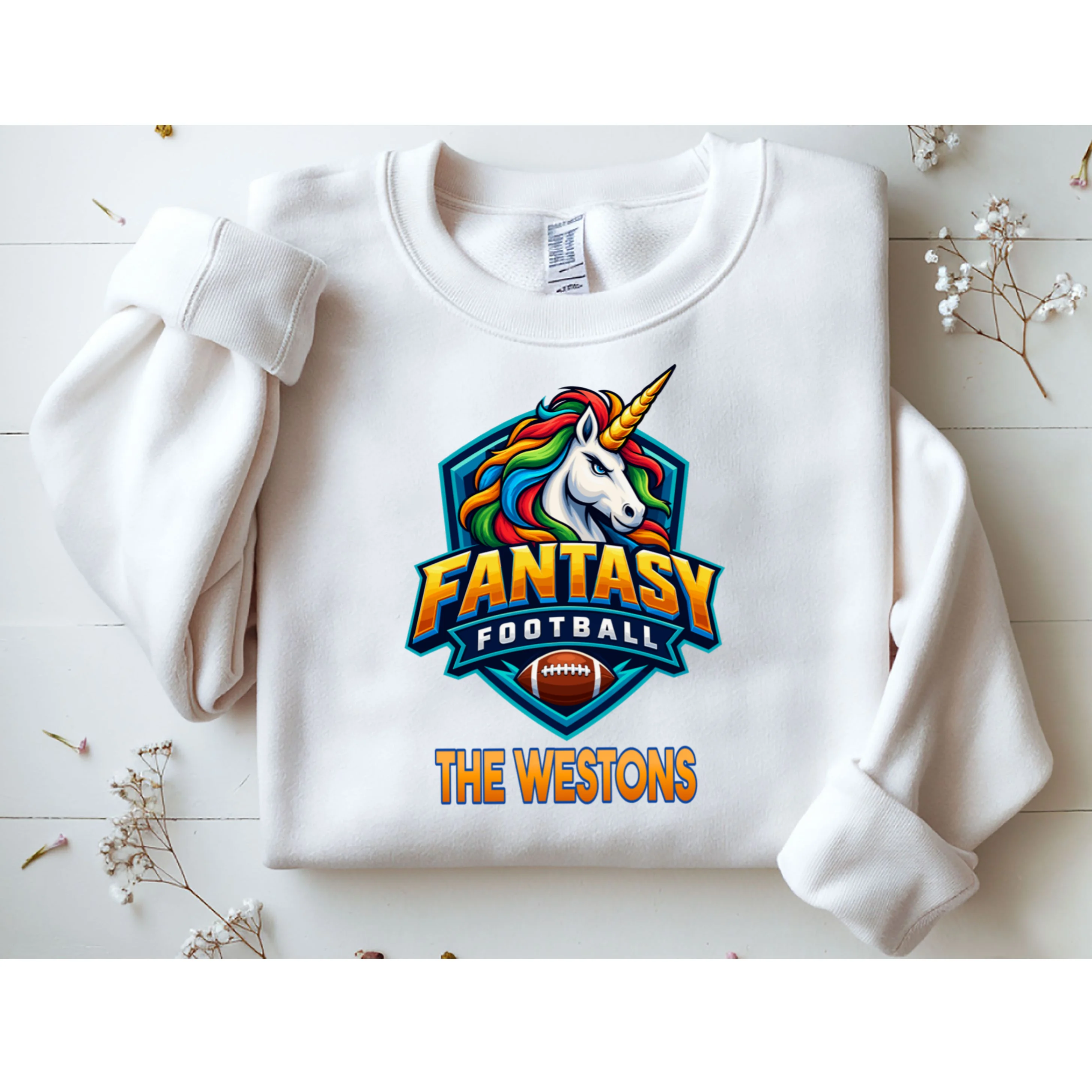 Personalized Fantasy Football Design – Custom Team Name & Fantasy League Graphic Men's Sweatshirt - Front 1