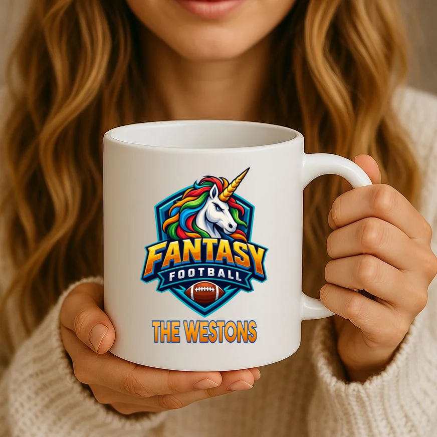 Personalized Fantasy Football Design – Custom Team Name & Fantasy League Graphic Mug - Front 2